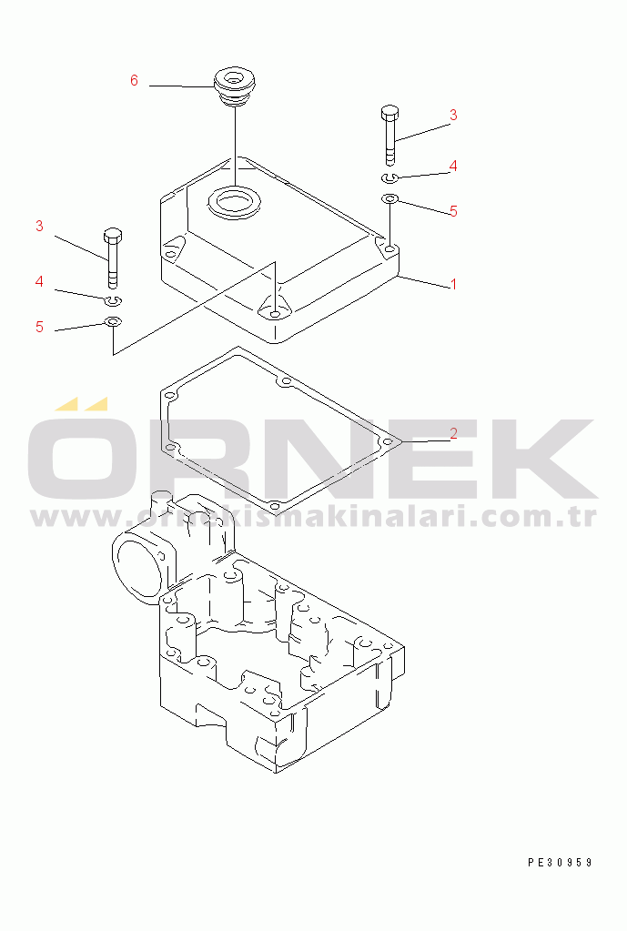 Komatsu SA6D170E-2A S/N 17353-UP CYLINDER HEAD COVER(#17353-19339)