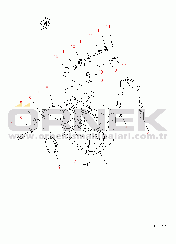 Komatsu SA6D170E-2A S/N 17353-UP FLYWHEEL HOUSING(#17353-17357)
