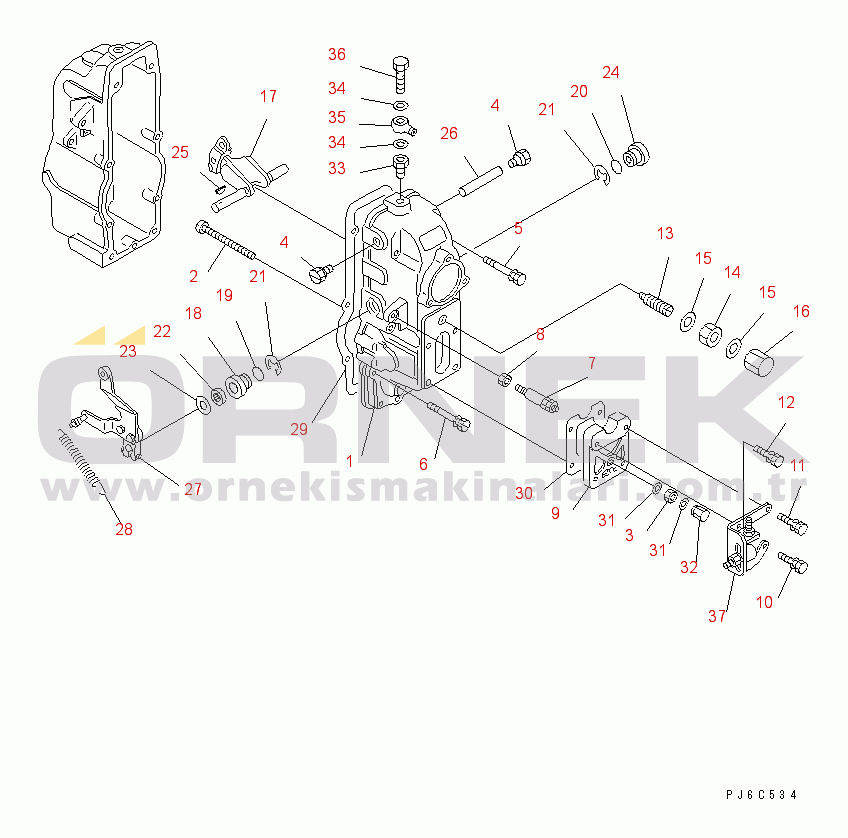 Komatsu SA6D170E-2A S/N 17353-UP FUEL INJECTION PUMP (GOVERNOR) (2/3) (INNER PARTS)