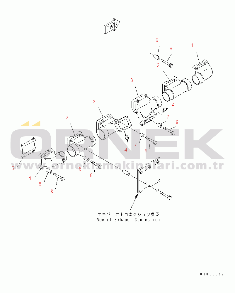 Komatsu SA6D170-A-1T-7 S/N 10001-UP EXHAUST MANIFOLD(#15730-)