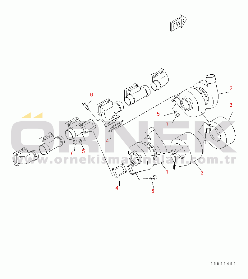 Komatsu SA6D170-A-1T-7 S/N 10001-UP TURBOCHARGER AND SHIELD COVER (PM-CLINIC SPEC.)(#14203-19166)