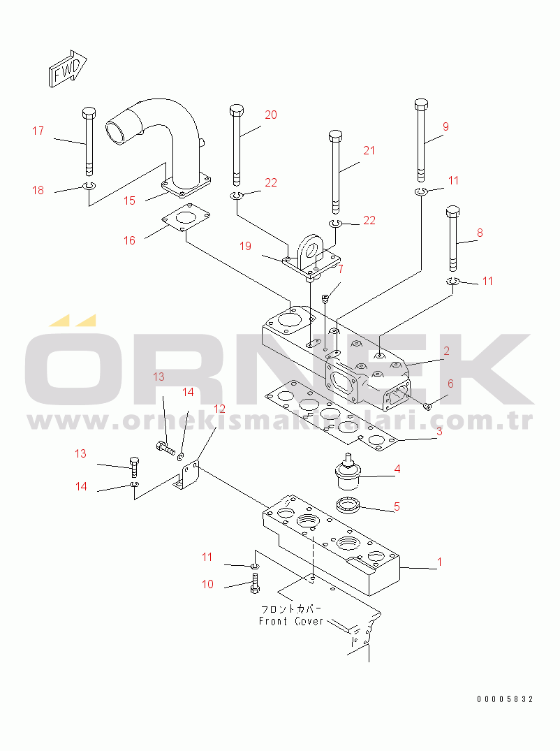 Komatsu SA6D170-A-1T-7 S/N 10001-UP THERMOSTAT AND THERMOSTAT HOUSING(#15730-)