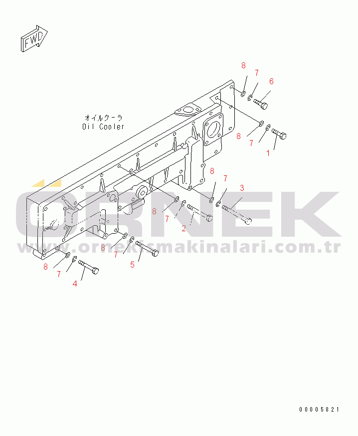 Komatsu SA6D170-A-1T-7 S/N 10001-UP OIL COOLER MOUNTING(#19340-)
