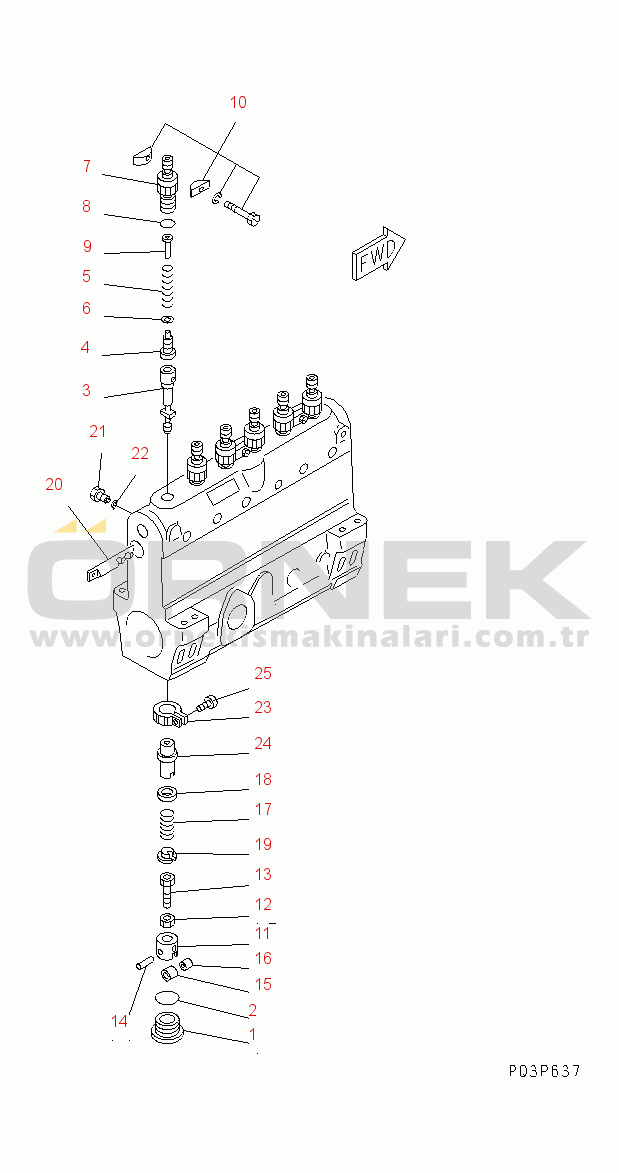 Komatsu SA6D170-A-1T-7 S/N 10001-UP FUEL INJECTION PUMP (PUMP) (2/2) (INNER PARTS)(#14203-)