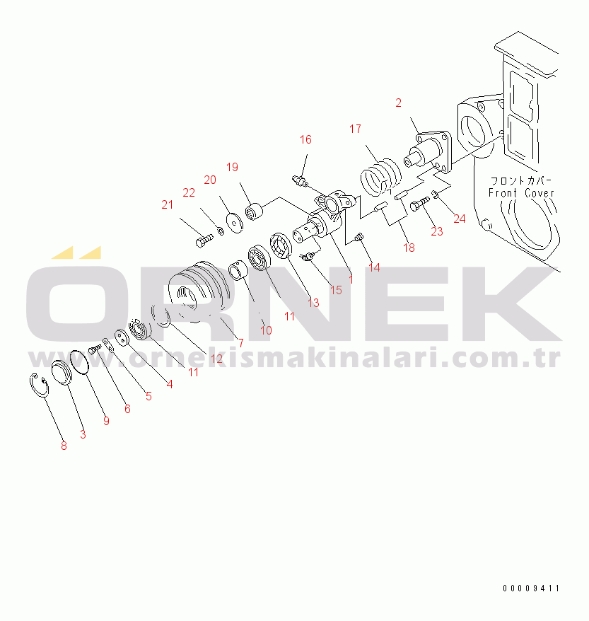 Komatsu SA6D170-A-1T-7 S/N 10001-UP TENSION PULLEY(#15730-16152)