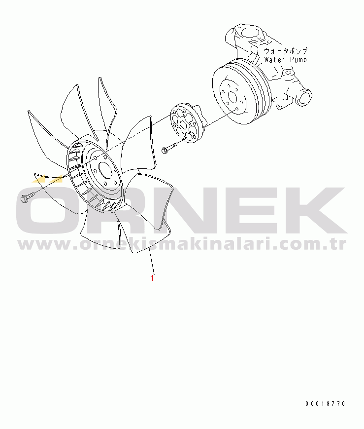 Komatsu SAA4D95LE-3B-4A S/N 100001-UP COOLING FAN(#101744-)