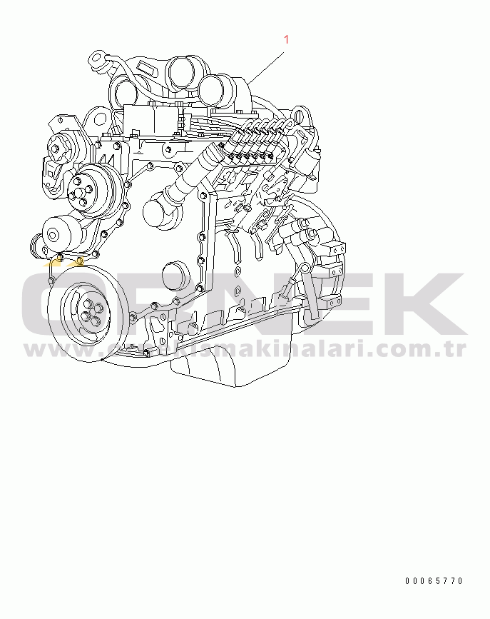 Komatsu SAA6D107E-1BA S/N .-UP ENGINE ASSEMBLY