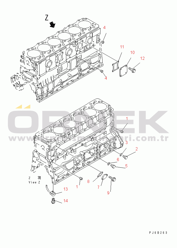 Komatsu SAA6D108E-2A S/N 19030-UP CYLINDER BLOCK MOUNTING(#29035-)