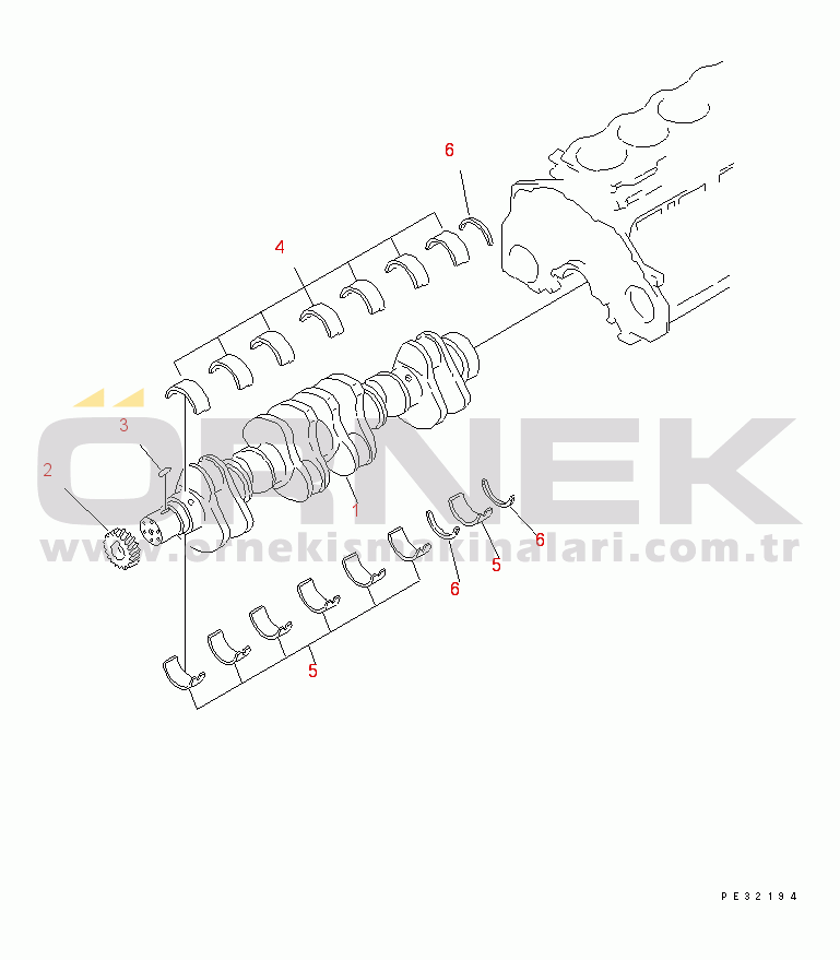 Komatsu SAA6D125E-5F S/N 560001-UP CRANKSHAFT