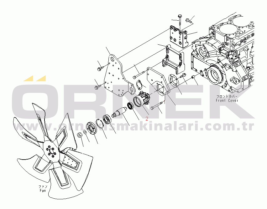 Komatsu SAA6D125E-5F S/N 560001-UP FAN PULLEY AND DRIVE BELT(#563054-)