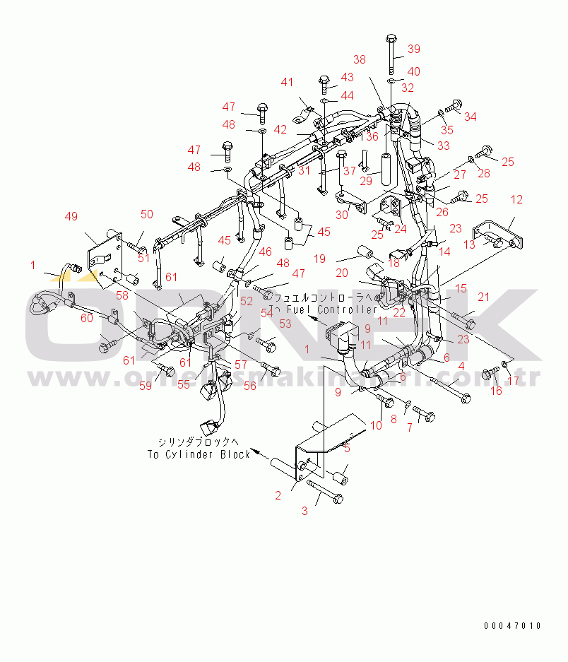 Komatsu SAA6D125E-5F S/N 560001-UP ELECTRICAL WIRING (1/2) (ENGINE HARNESS)(#560004-)