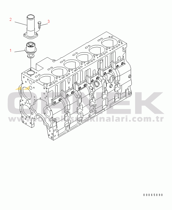 Komatsu SAA6D114E-3LL S/N .-UP THERMOSTAT AND WATER OUTLET CONNECTION