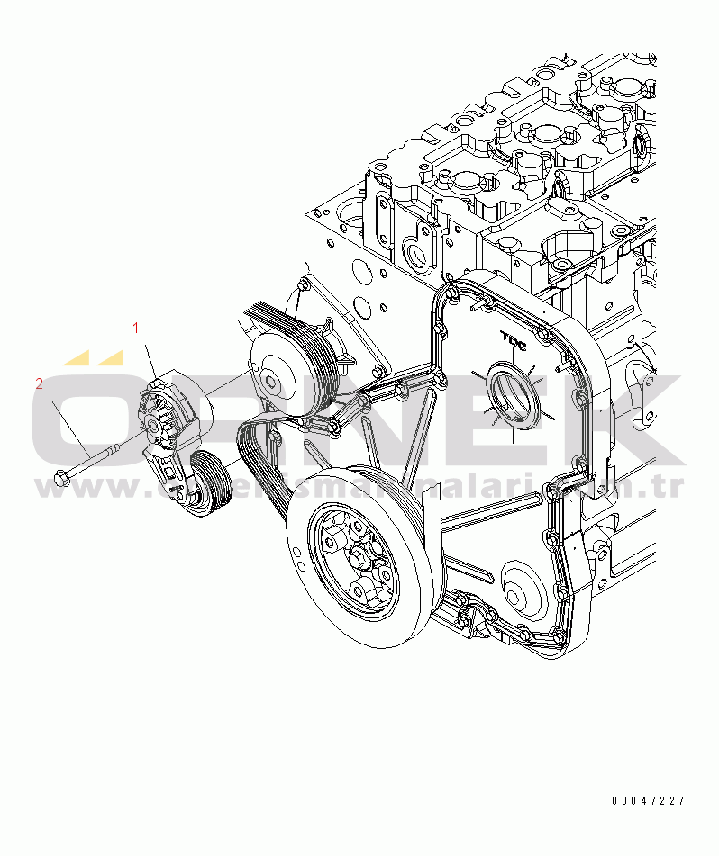 Komatsu SAA6D114E-3LL S/N .-UP ALTERNATOR DRIVE (BELT TENSIONER)