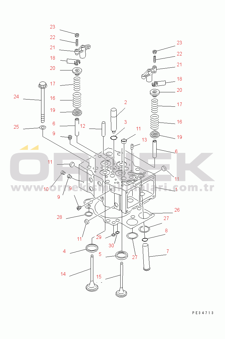 Komatsu SAA6D170E-2D S/N 17389-UP CYLINDER HEAD(#18553-)