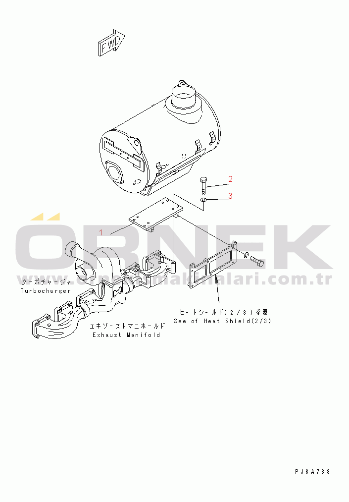 Komatsu SAA6D170E-2D S/N 17389-UP MUFFLER MOUNTING (E.C. REGULATION)(#20079-)
