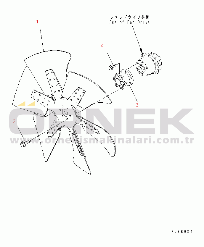 Komatsu SAA6D125E-3K-8K S/N 310001-UP COOLING FAN (SUCTION TYPE)(#311768-)