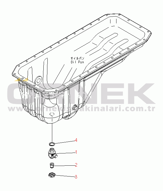 Komatsu SAA6D107E-1B-WK S/N 21664045-UP OIL PAN DRAIN