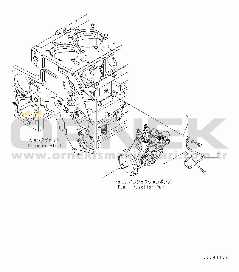 Komatsu SAA6D140E-5E S/N 530001-UP FUEL SUPPLY PUMP LUBRICATOR