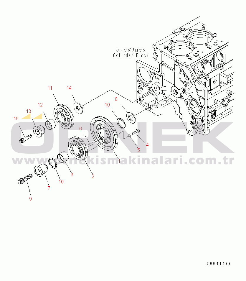 Komatsu SAA6D140E-5C S/N 530001-UP IDLER GEAR