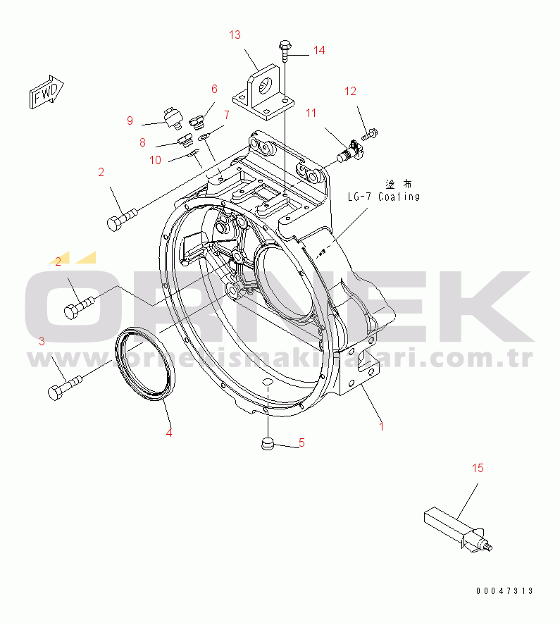 Komatsu SAA6D140E-5C S/N 530001-UP FLYWHEEL HOUSING(#530008-)