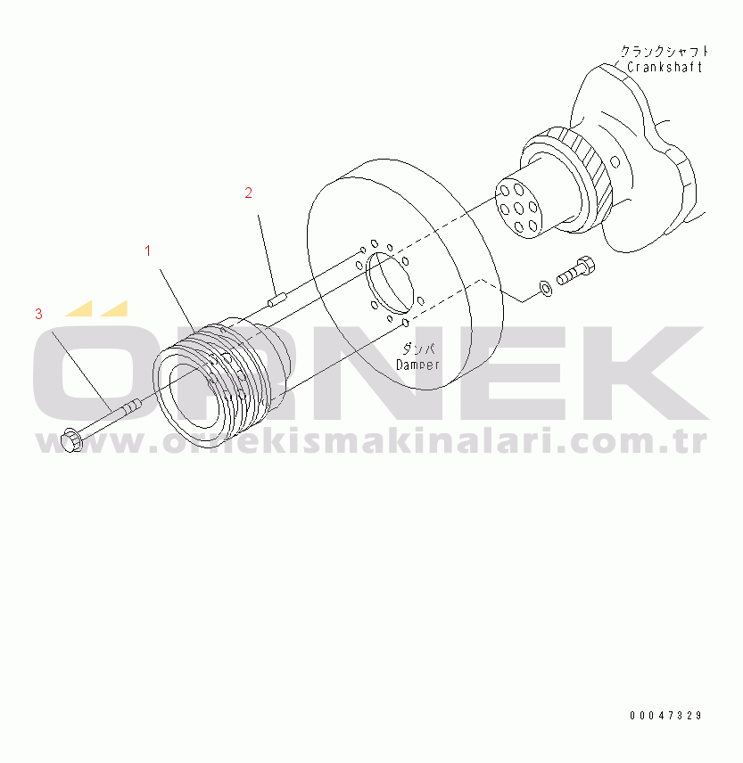 Komatsu SAA6D140E-5C S/N 530001-UP CRANK PULLEY (NON HARDENING)(#530008-)