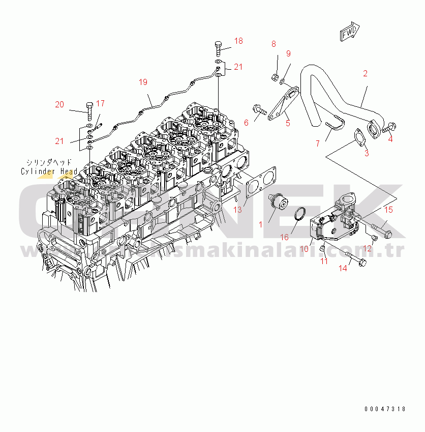 Komatsu SAA6D140E-5C S/N 530001-UP THERMOSTAT AND AIR VENT(#530008-)