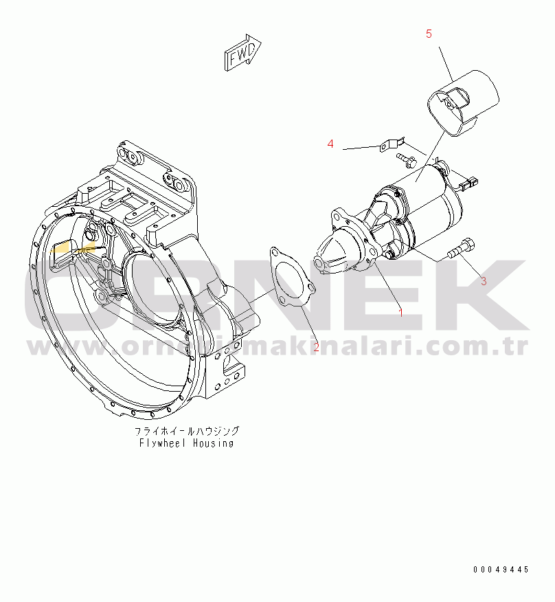 Komatsu SAA6D140E-5C S/N 530001-UP STARTING MOTOR MOUNTING (11KW)(#530008-)