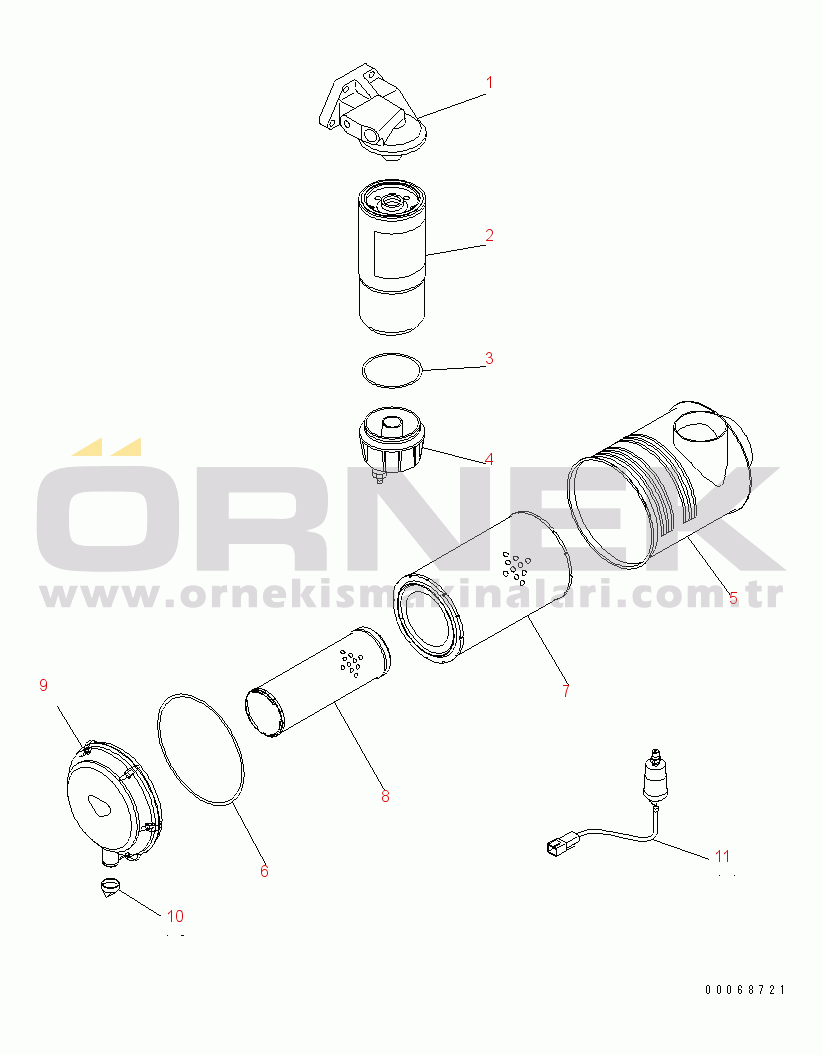 Komatsu SAA6D140E-5C S/N 530001-UP OIL FILTER AND AIR CLEANER (CHASSIS MOUNT)(#530008-)