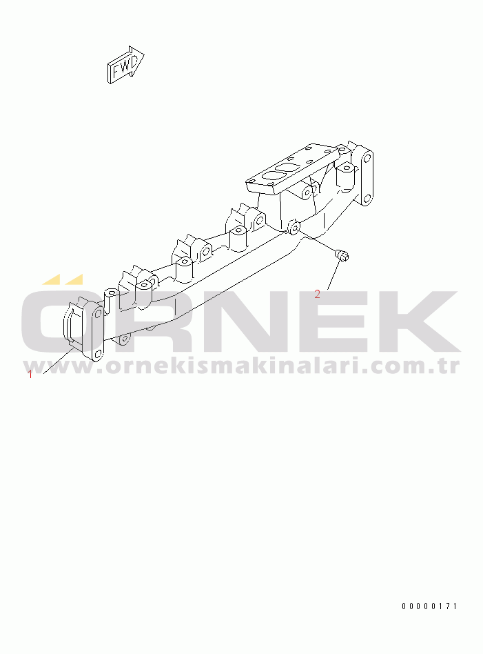 Komatsu SAA6D102E-2LL S/N .-UP EXHAUST MANIFOLD
