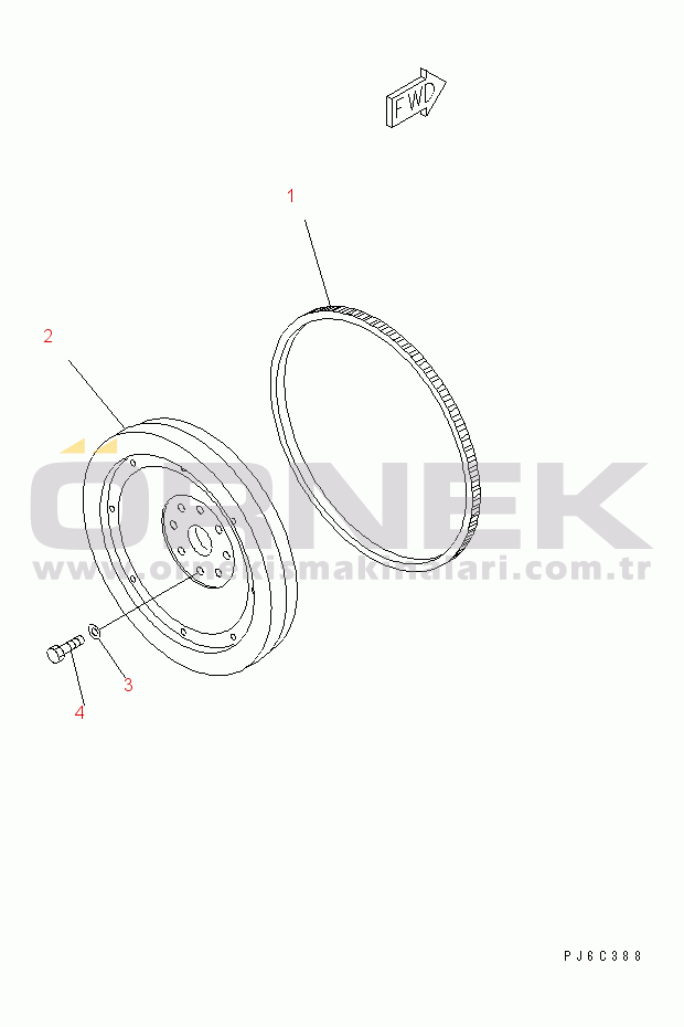 Komatsu SAA6D102E-2LL S/N .-UP FLYWHEEL