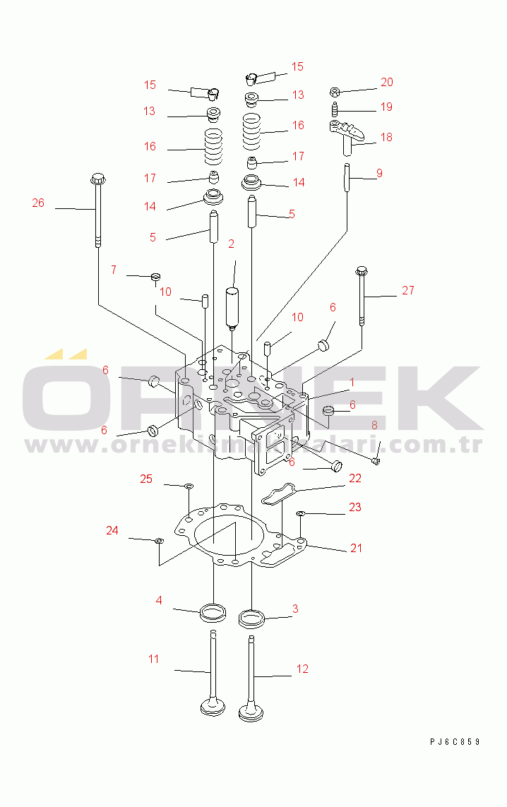Komatsu SAA6D125E-3A S/N .-UP CYLINDER HEAD