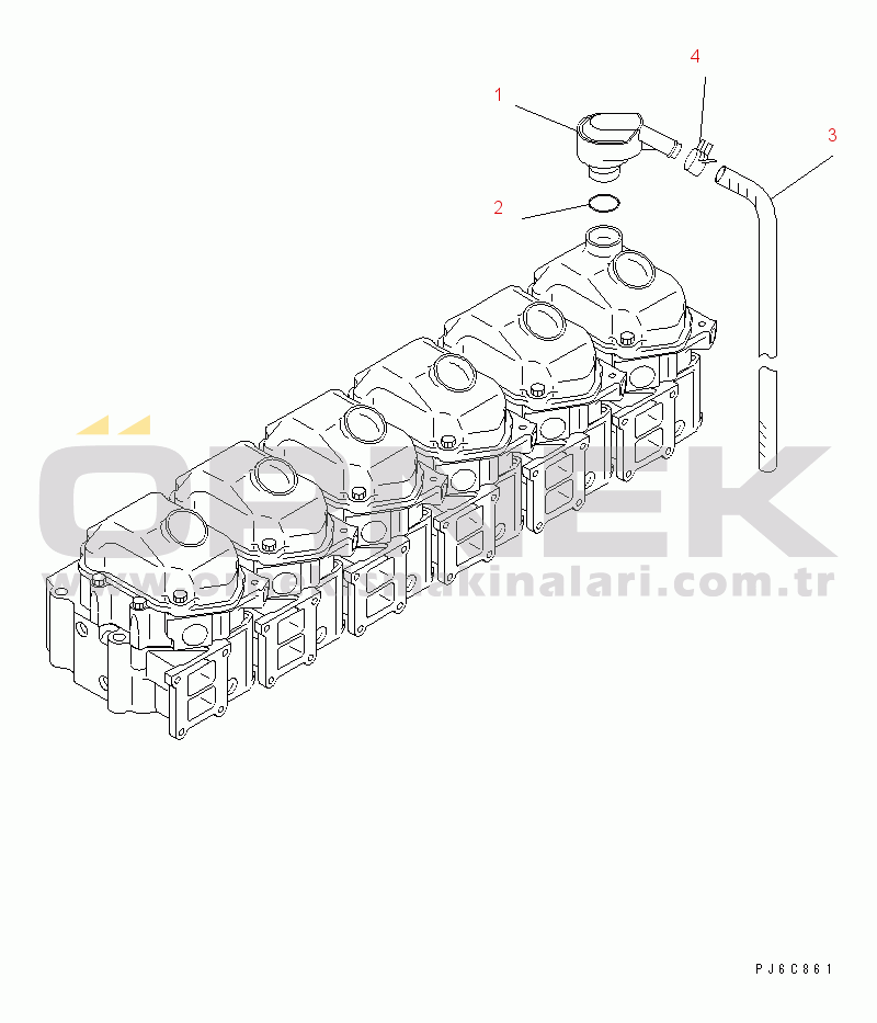 Komatsu SAA6D125E-3A S/N .-UP HEAD COVER ACCESSORY (BREATHER)