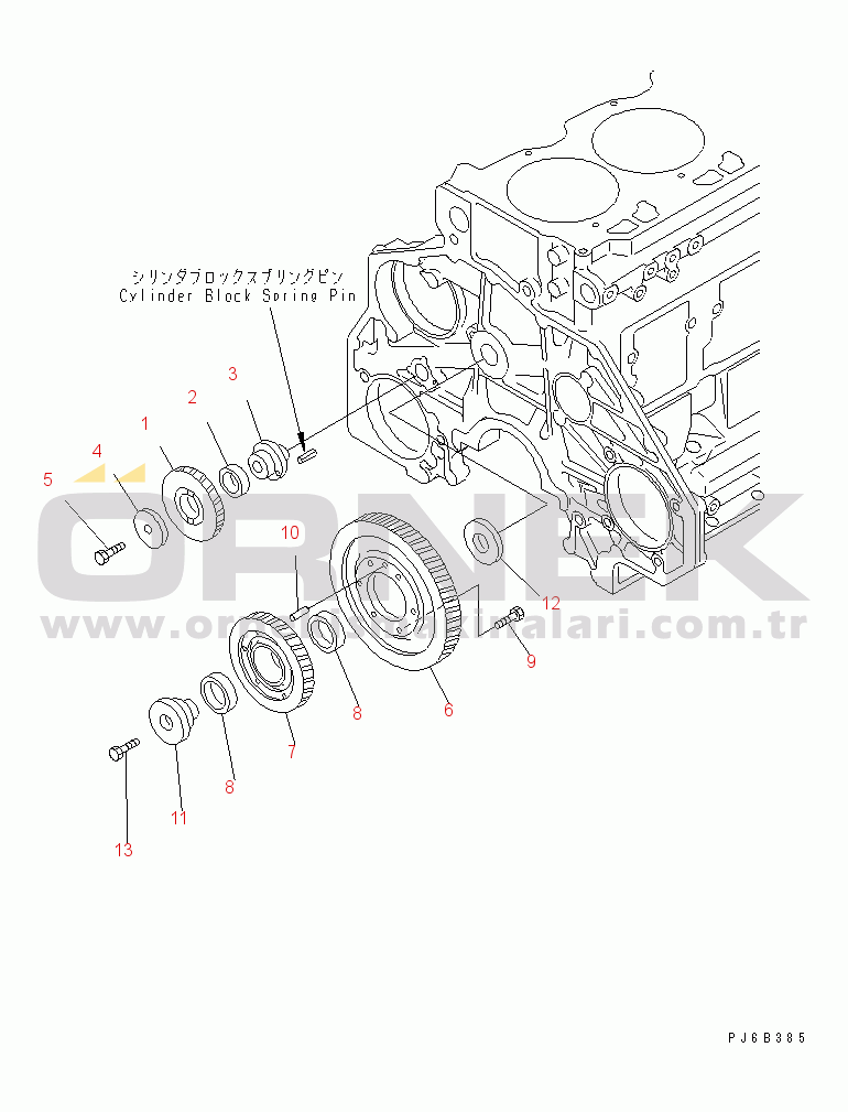Komatsu SAA6D125E-3A S/N .-UP IDLER GEAR