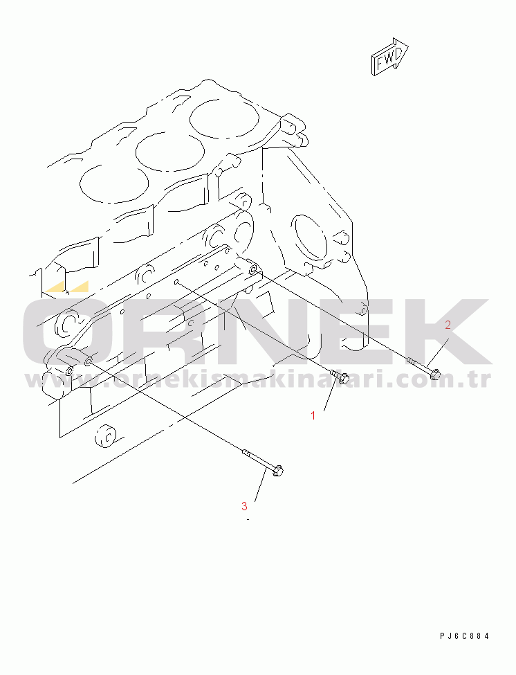 Komatsu SAA6D125E-3A S/N .-UP OIL COOLER MOUNTING BOLT