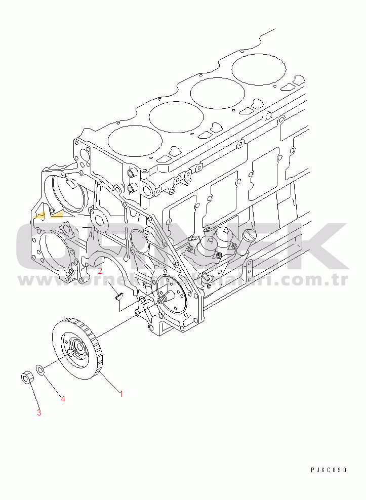 Komatsu SAA6D125E-3A S/N .-UP FUEL SUPPLY PUMP DRIVE