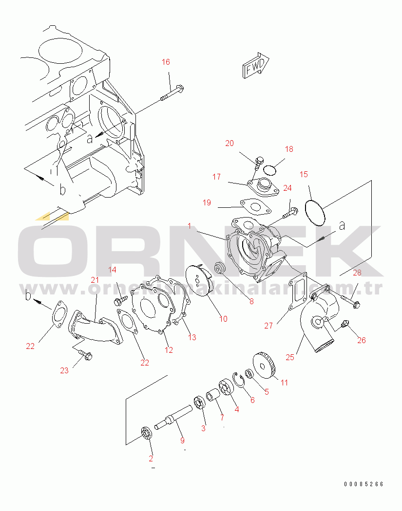 Komatsu SAA6D125E-3A S/N .-UP WATER PUMP