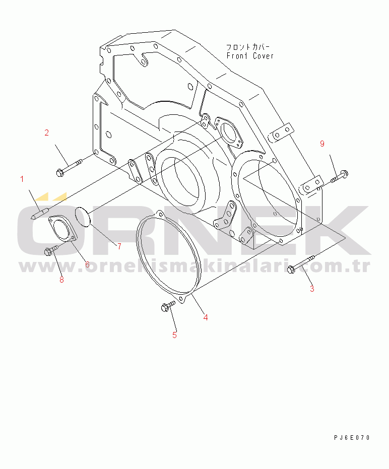 Komatsu SAA6D125E-3H-8M S/N 310001-UP FRONT COVER ACCESSORY PARTS