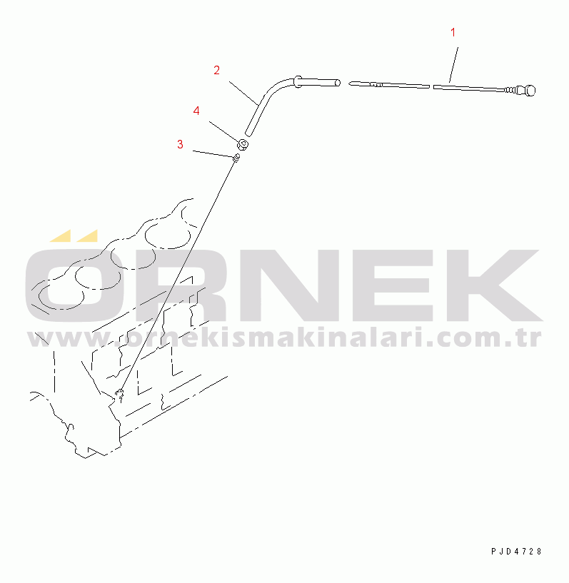 Komatsu SAA6D125E-3H-8M S/N 310001-UP OIL LEVEL GAUGE  (WITH OIL LEVEL SENSOR AND REMOTE DRAIN VALVE)(#310521-)