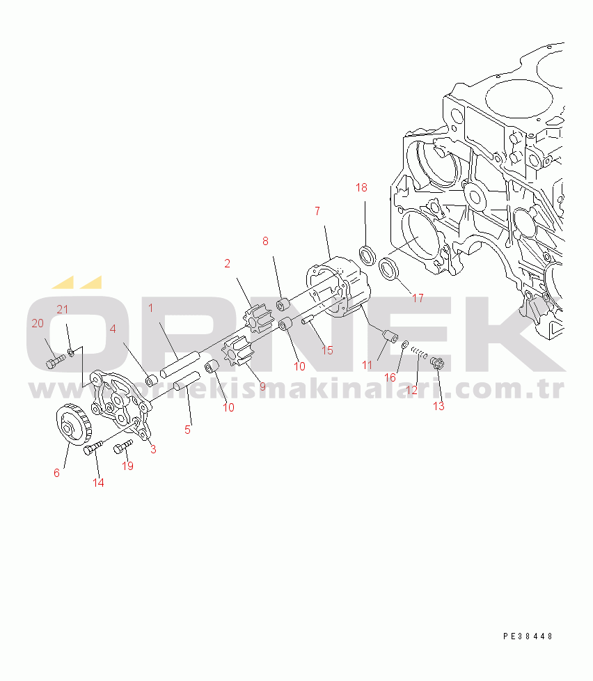 Komatsu SAA6D125E-3H-8M S/N 310001-UP OIL PUMP