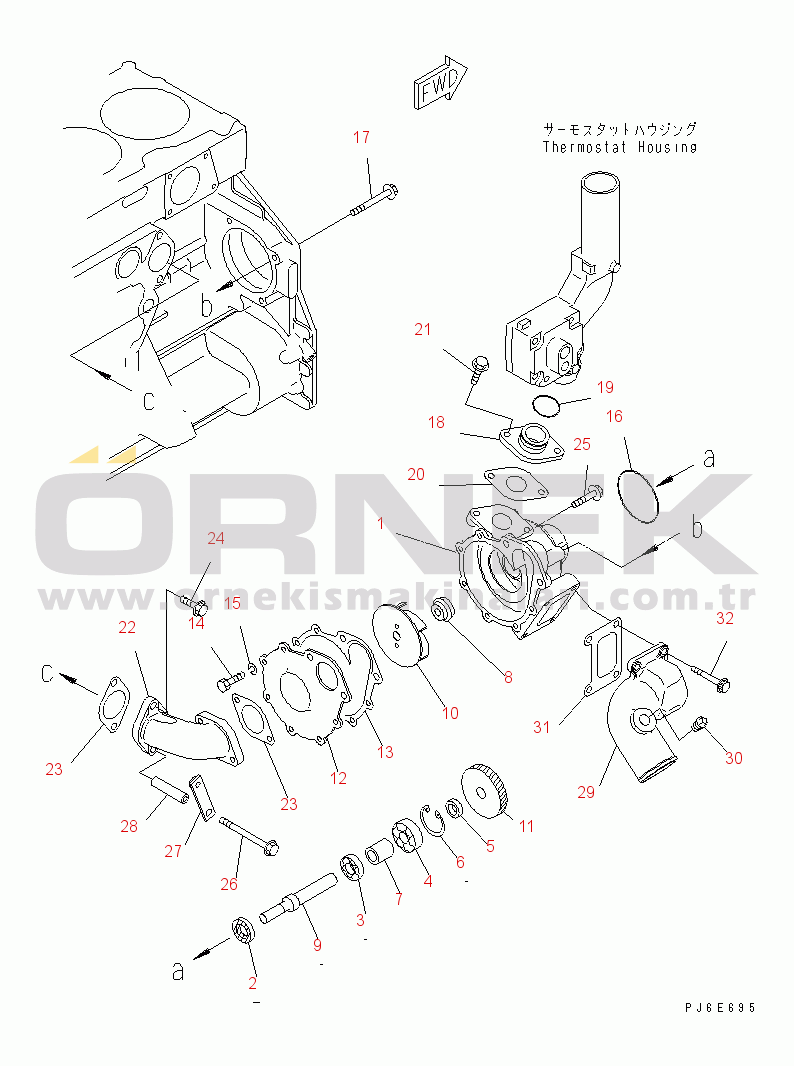 Komatsu SAA6D125E-3H-8M S/N 310001-UP WATER PUMP(#310521-)