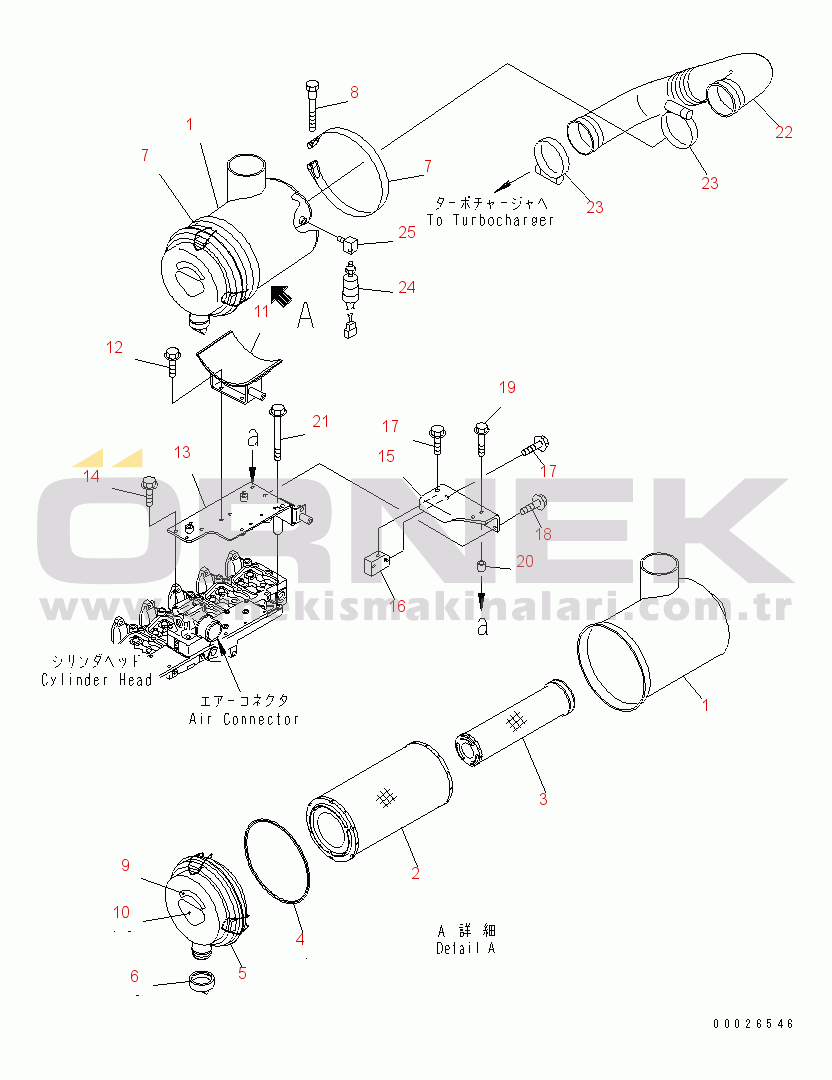Komatsu SAA6D102E-2L-8 S/N 26274903-UP AIR CLEANER(#26319213-)