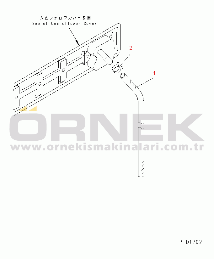 Komatsu SAA6D102E-2L-8 S/N 26274903-UP BREATHER HOSE(#26302312-)