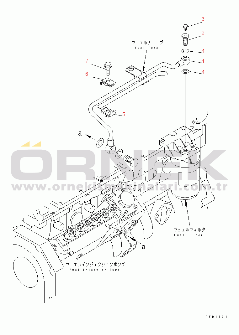 Komatsu SAA6D102E-2L-8 S/N 26274903-UP FUEL FILTER PIPING(#26302312-)