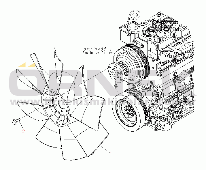 Komatsu SAA6D107E-1F-W S/N 26500978-UP COOLING FAN