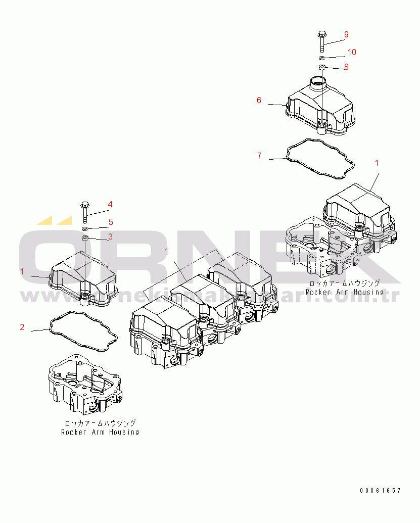 Komatsu SAA6D125E-5G-02 S/N 560001-UP ROCKER ARM HOUSING COVER(#562853-565939)