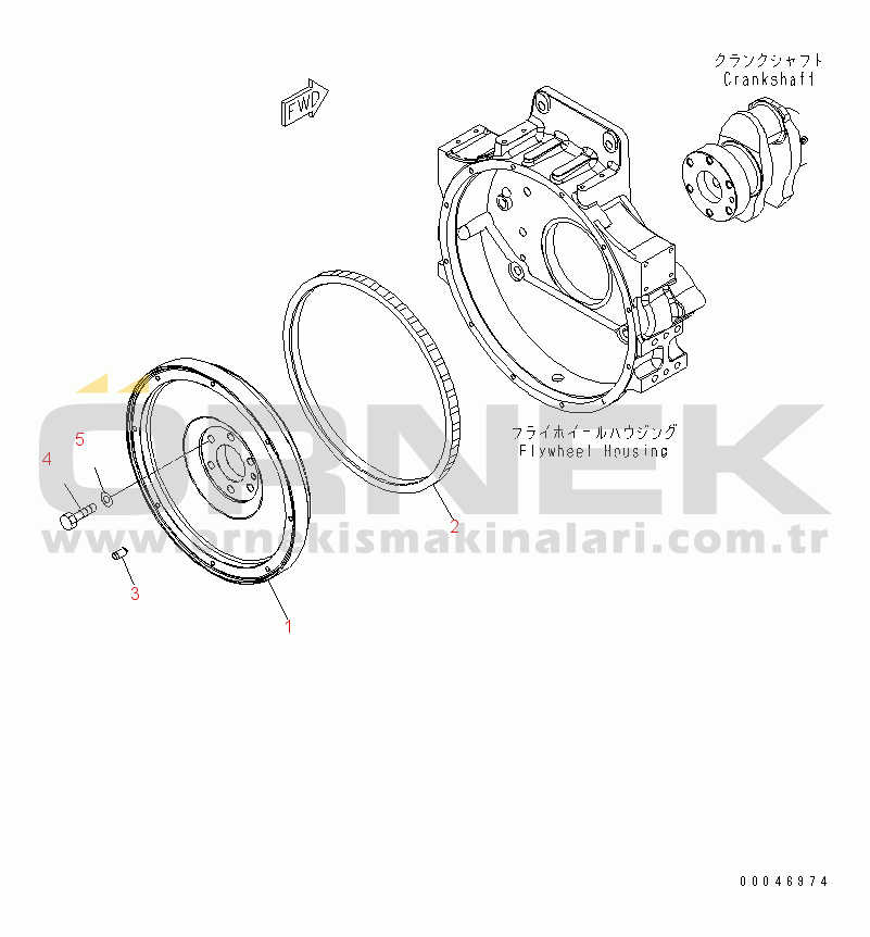Komatsu SAA6D125E-5G-02 S/N 560001-UP FLYWHEEL(#560004-)