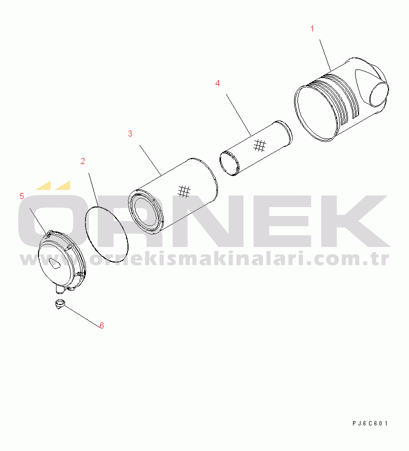 Komatsu SAA6D125E-5G-02 S/N 560001-UP AIR CLEANER (CHASSIS MOUNT)(#562853-)