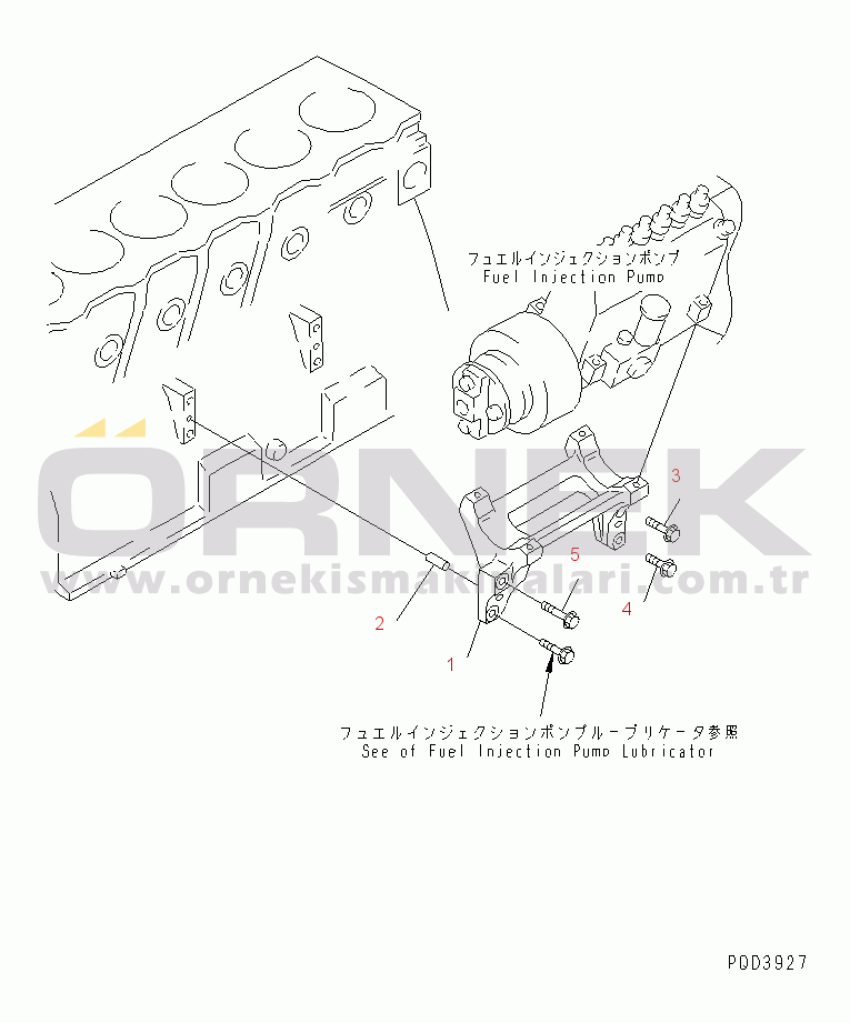 Komatsu SAA6D95LE-1C S/N 150915-UP FUEL INJECTION PUMP BRACKET(#165687-)