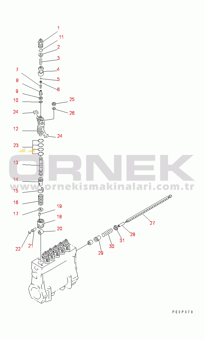 Komatsu SDA12V140-1C S/N 11797-UP FUEL INJECTION PUMP (PUMP) (L.H.) (2/2) (EXCEPT JAPAN) (FOR REGULATION OF EPA) (INNER PARTS)(#12925-)