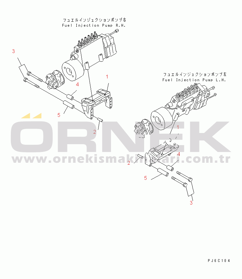 Komatsu SDA12V140E-1D S/N 13436-UP FUEL INJECTION PUMP BRACKET